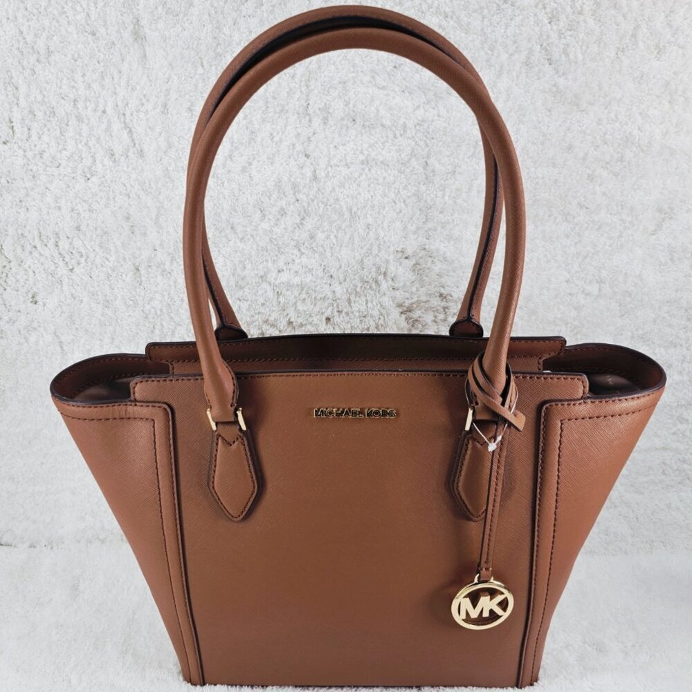 MICHAEL KORS Ayden Large NS Tote Luggage Saffiano Leather Shoulder Bag $358 NEW